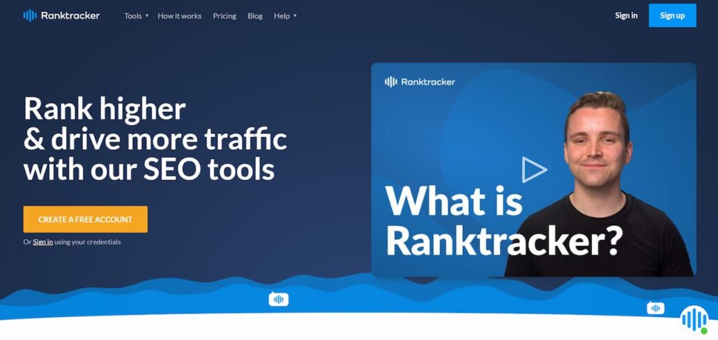 Rank Tracker home page