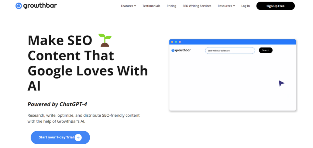 GrowthBar home page